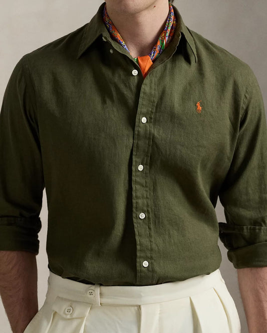 RL Olive LINEN Shirt