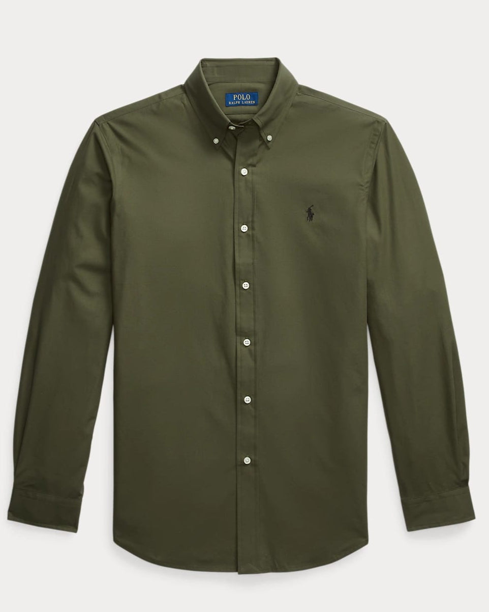 RL Poplin Bottle Green Shirt