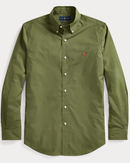 RL Poplin Olive Green Shirt