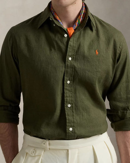 RL Olive LINEN Shirt
