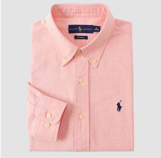 RL Peach Multi Logo OXFORD SHIRT
